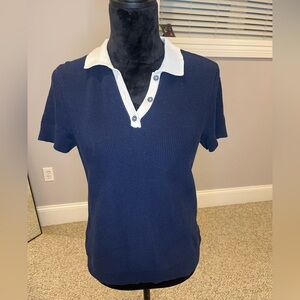 Women’s Brooks Brothers Dark Blue Knit Polo shirt- medium